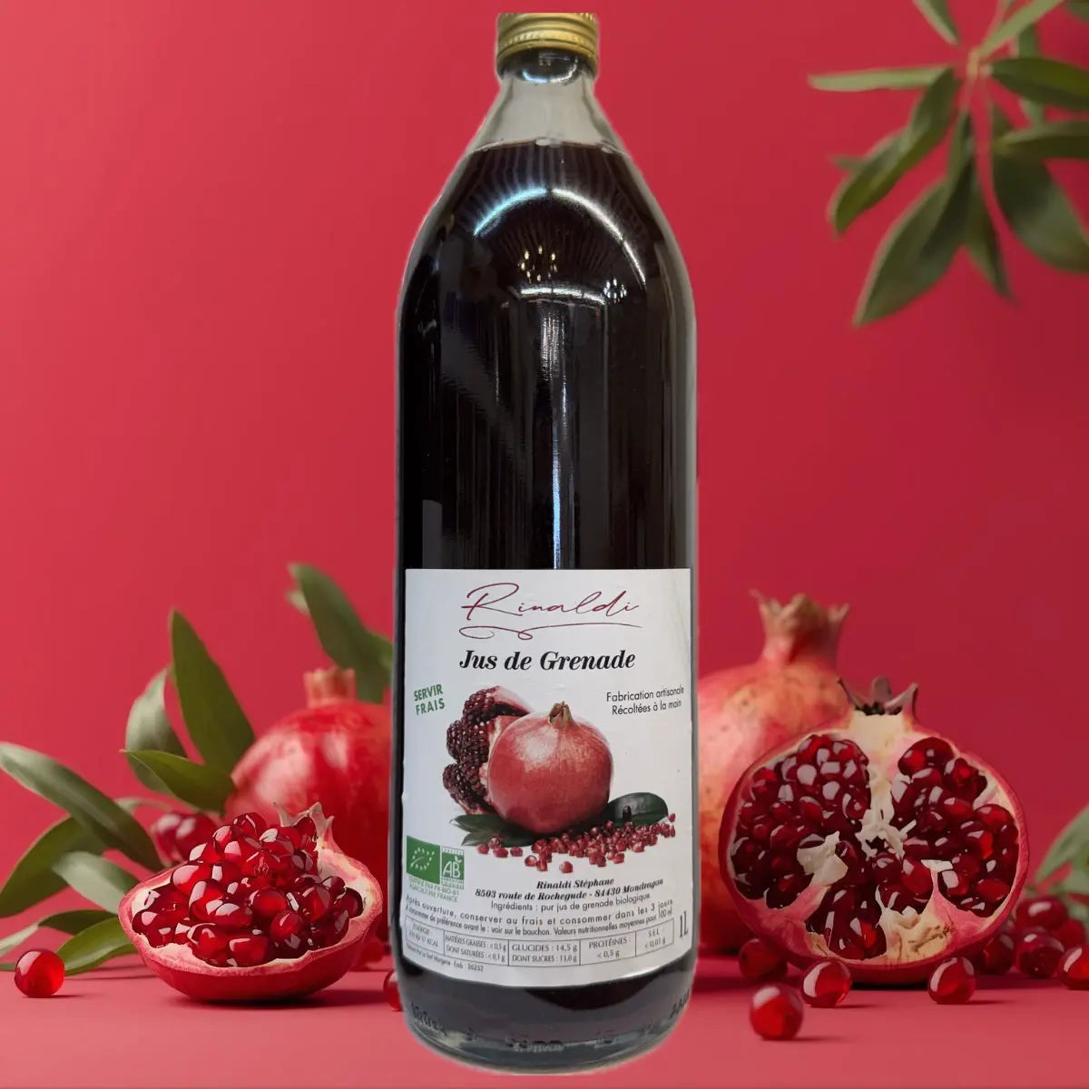 Sumo de Romã Biológico – RINALDI (fruta 100% pura, 1 L) Maison Molinet
