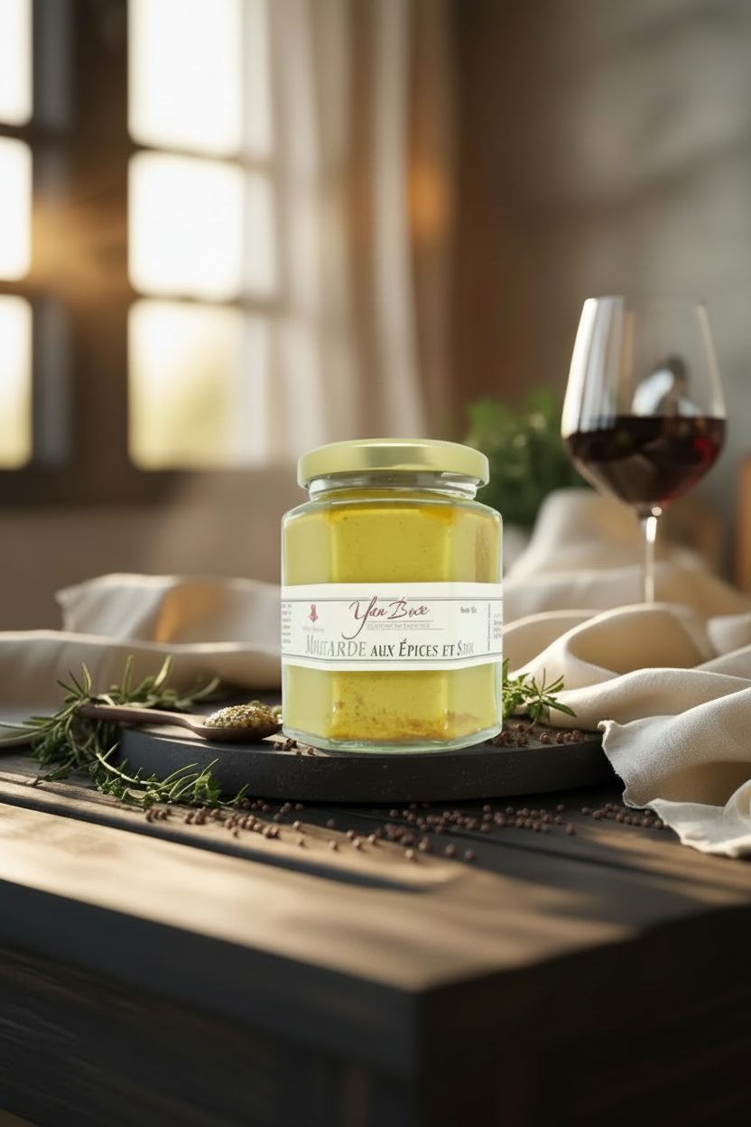 Moutarde aux Épices et Safran – 180 g Maison Molinet