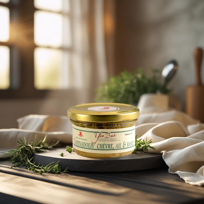 Tapenade de queijo com manjericão e alho verde Maison Molinet