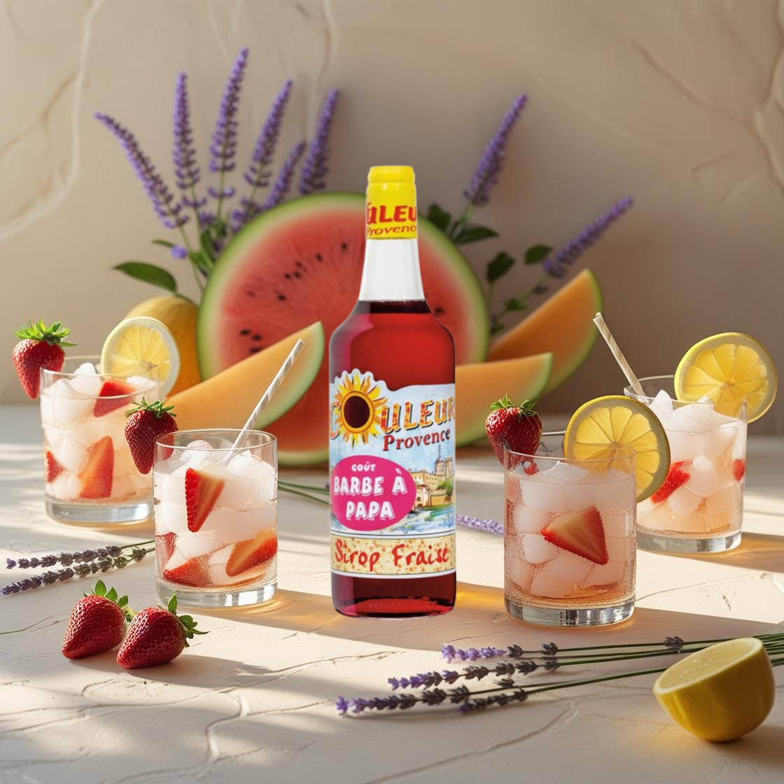 Xarope de Morango Sabor a Algodão Doce – 70 cl Maison Molinet