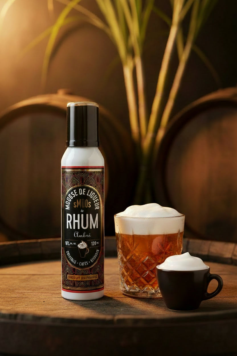 Espuma de licor de rum âmbar 120ml 16% Maison Molinet