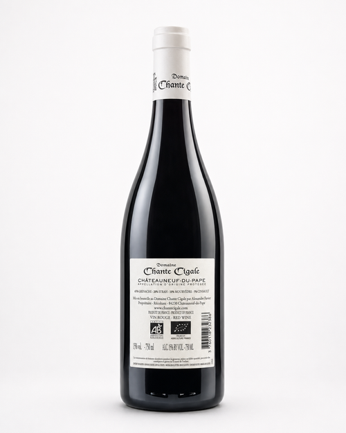 Domaine Chante Cigale Châteauneuf-du-Pape rouge 2023 bio – contre-étiquette
