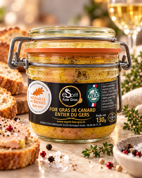 Bocal Esprit Foie Gras 180 g en ambiance premium et médaille de bronze Paris 2026